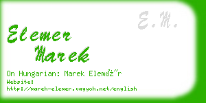 elemer marek business card